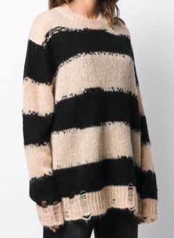 acne studios distressed striped sweater
