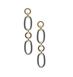 jewelcounty　Two Tone Chain Drop Earrings