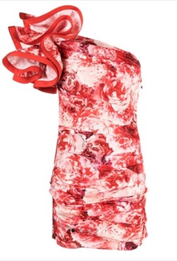 【TWICE・Dahyun(ダヒョン)】Alcohol-FreeのMV衣装(スカーフ)赤い肩フリルのミニドレス
