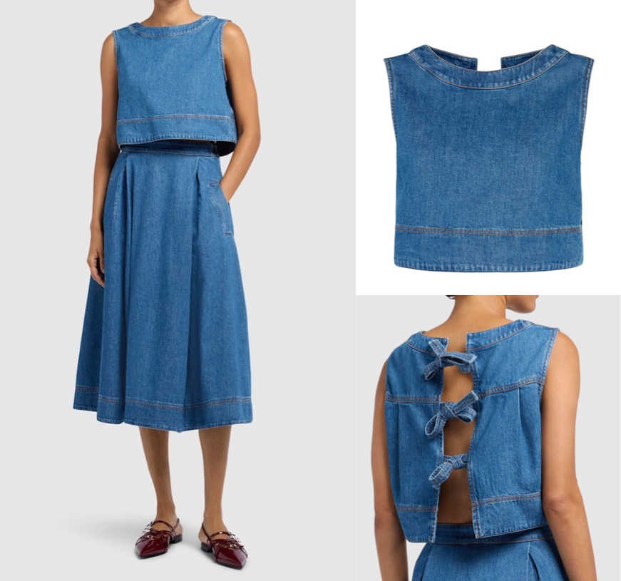 Weekend Max Mara（ウィークエンド　マックスマーラ）ブルーデニムバックリボントップス