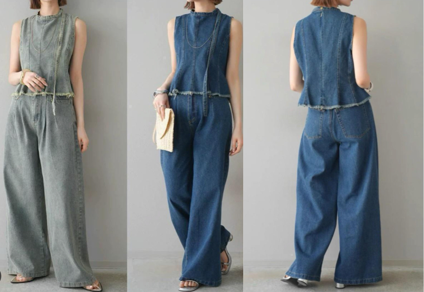 Marie Miller BACK SLIT DENIM DRESSデニムワンピース（似たデザイン）