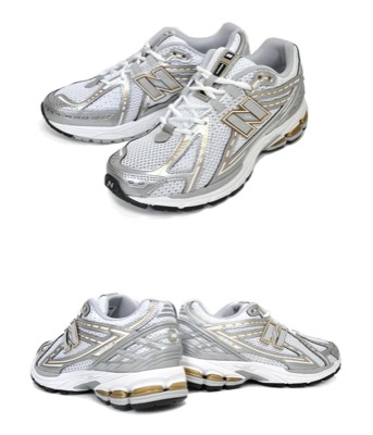 New BalanceホワイトのメタリックスニーカーNEW BALANCE M1906RI Silver Gold width D
