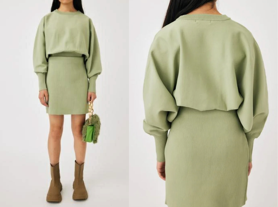 MOUSSY（マウジー）ライムグリーンのワンピース（再現コーデ）