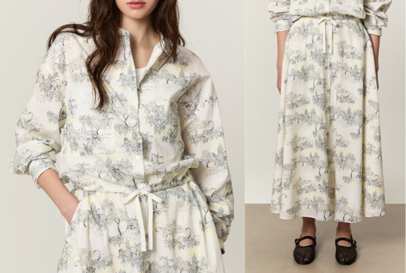 アイボリーのセットアップ(ブラウス&スカート)